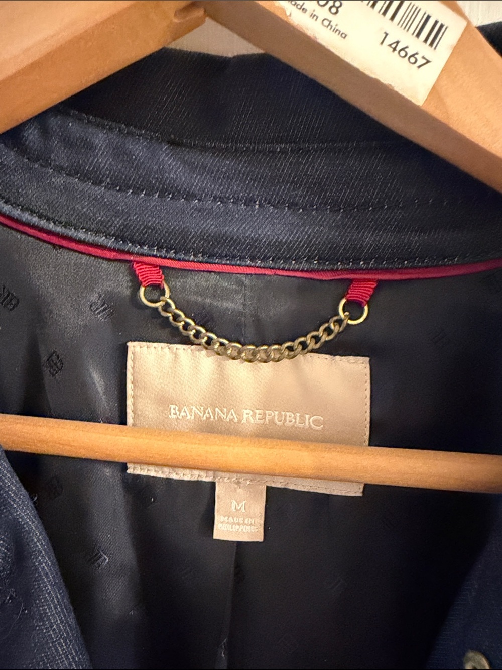 Women’s Navy Double-Breasted Trench Coat - Picture 3 of 4